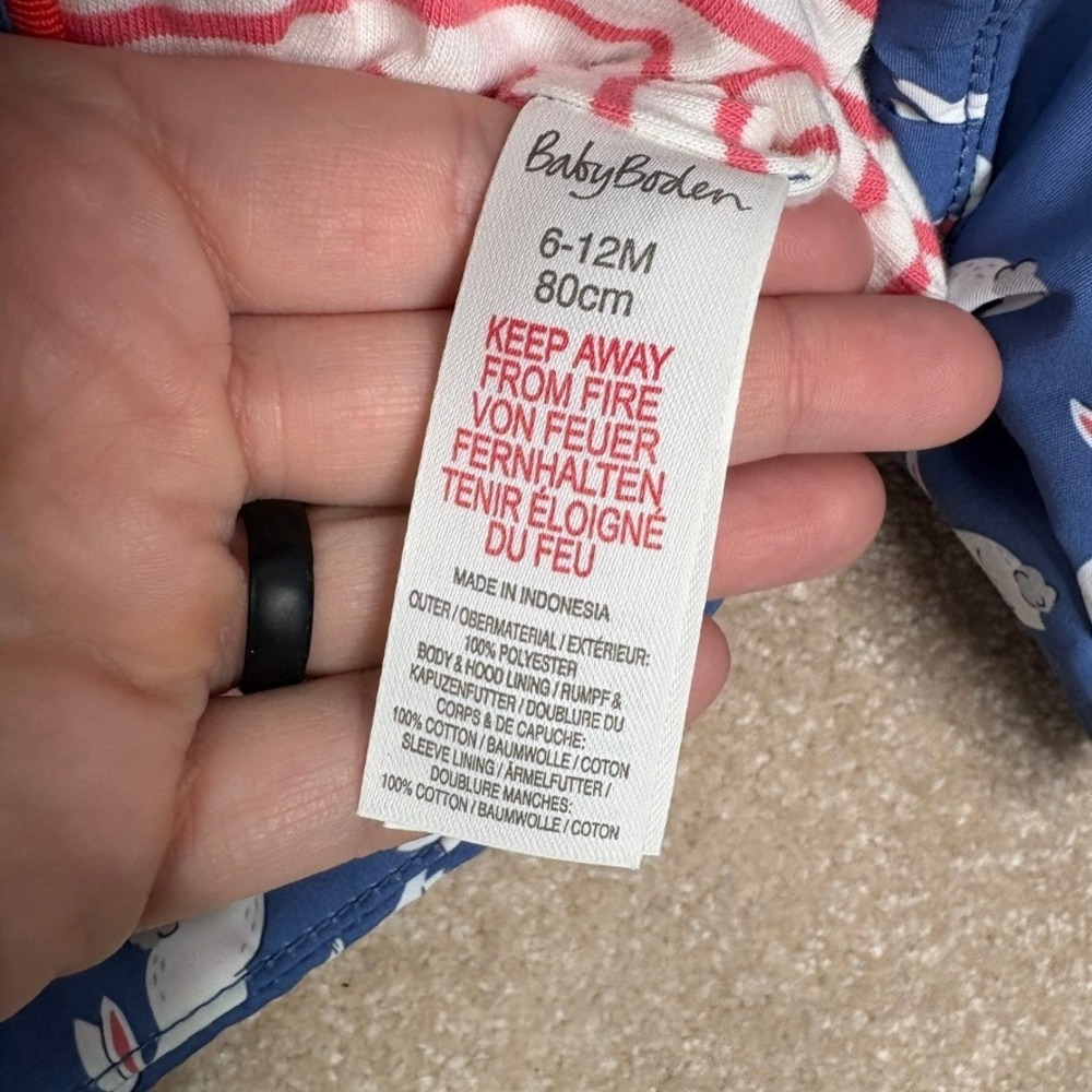 BABY BODEN Bunny Rabbit Jacket Girls Size‎ 6-12 months 6M 12M Puffer Coat - Picture 7 of 7